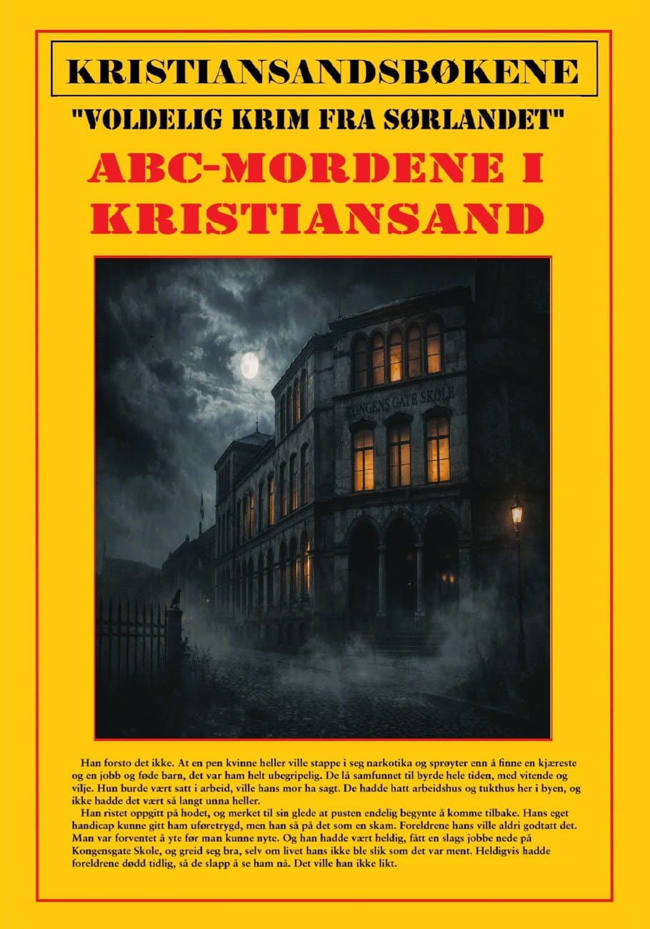 Omslaget til ABC-mordene i Kristiansand